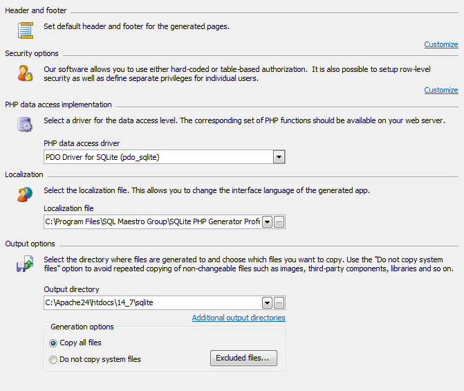 Advanced Generation Options
