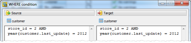 Setting a filter condition