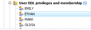User DDL privileges and membership list
