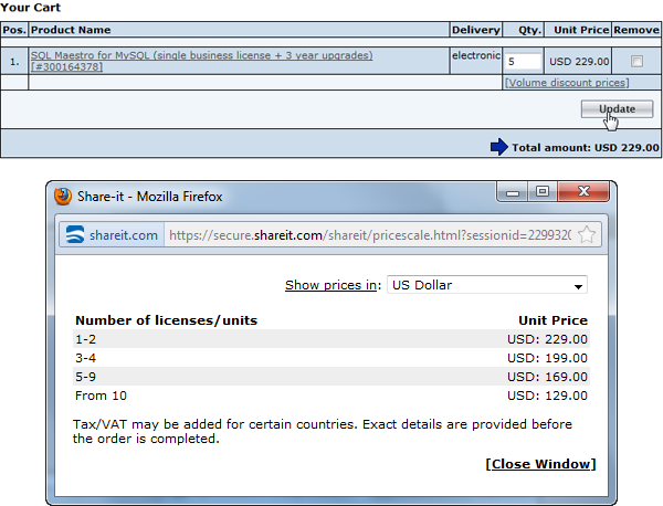 Your cart without discount