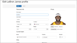 Data input form example